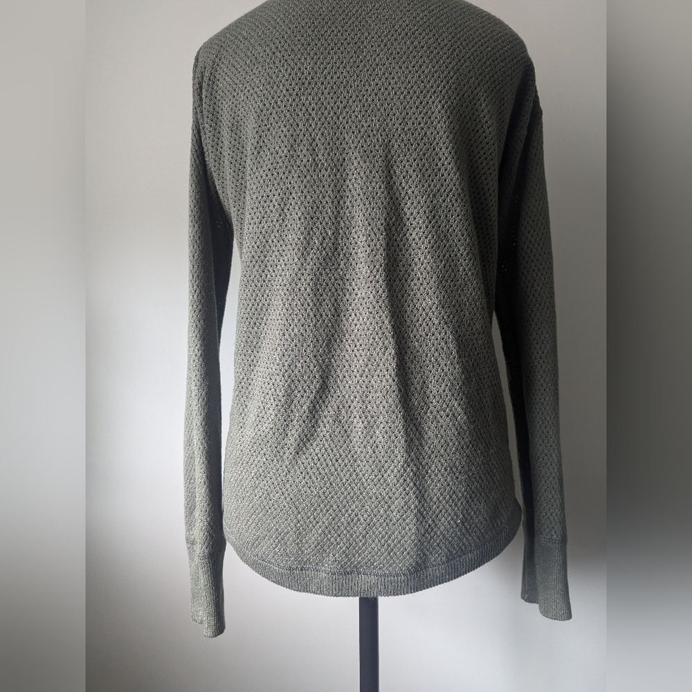 Sweet Romeo Olive Green Woven Long Sleeve Crew Neck Blouse - Picture 3 of 10